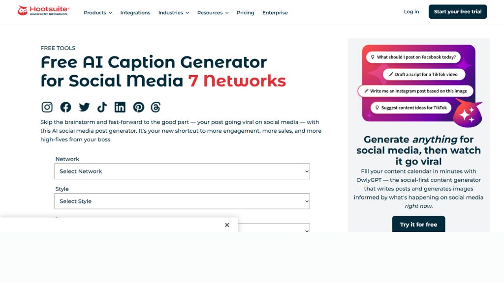 Hootsuite AI Writer